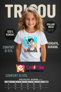 Tricou Copii din bumbac 100%, personalizat cu personajul Leia - Img 4