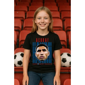 Tricou Copii din bumbac cu fotbalistul Achraf Hakimi-Paris Saint-Germain - Img 4