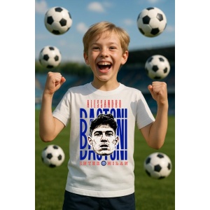 Tricou Copii din bumbac cu fotbalistul Alessandro Bastoni-Inter Milano - Img 6