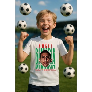 Tricou Copii din bumbac cu fotbalistul Angel Fabian Di Maria Hernandez-SL Benfica - Img 6