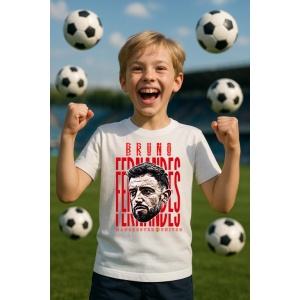 Tricou Copii din bumbac cu fotbalistul Bruno Miguel Borges Fernandes-Manchester United