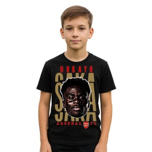 Tricou Copii din bumbac cu fotbalistul Bukayo Saka-Arsenal FC