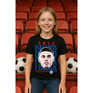 Tricou Copii din bumbac cu fotbalistul Cole Jermaine Palmer-Chelsea FC