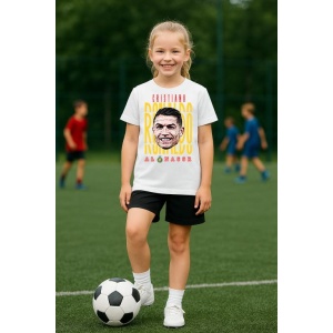 Tricou Copii din bumbac cu fotbalistul Cristiano Ronaldo-Al-Nassr FC - Img 8