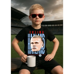 Tricou Copii din bumbac cu fotbalistul Erling Braut Haaland-Manchester City - Img 2