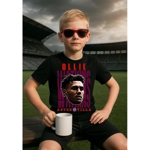 Tricou Copii din bumbac cu fotbalistul Oliver George Arthur Watkins-Aston Villa - Img 3
