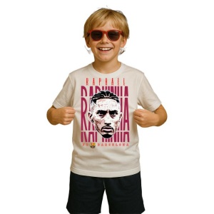 Tricou Copii din bumbac cu fotbalistul Robert Lewandowski-FC Barcelona - Img 3