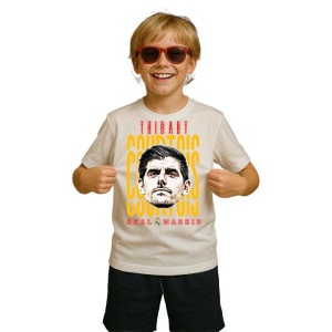 Tricou Copii din bumbac cu fotbalistul Thibaut Courtois-Real Madrid - Img 3