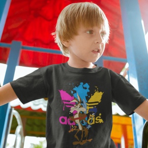 Tricou copii din bumbac personalizat haios Coyote & Roadrunner - Cadou