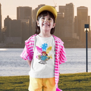 Tricou copii din bumbac personalizat haios Rainbow Buddy - Cadou - Img 3