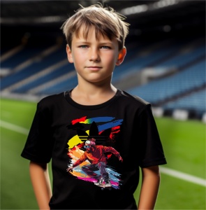 Tricou copii din bumbac personalizat haios Rainbow Skater - Cadou