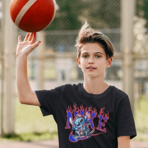 Tricou copii din bumbac personalizat haios Skater Stitch - Cadou - Img 3