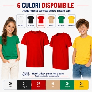 Tricou Copii Edge Malfini – 100% Bumbac, Confortabil, Fete și Băieți, 6 Culori - Img 5