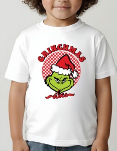 Tricou copii - Grinchmas vibes - Crăciun, modă, stil, cadouri, sărbători, festiv - Img 1
