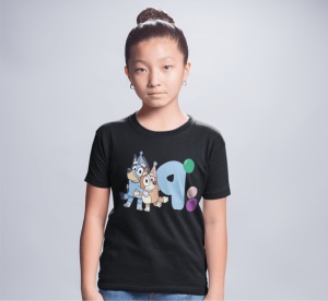 Tricou Copii Haios Personalizat - Bluey - Zi de nastere - Cadou