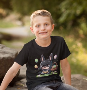 Tricou copii personalizat - Easter Batman - din bumbac, personalizat - Cadou - Img 3
