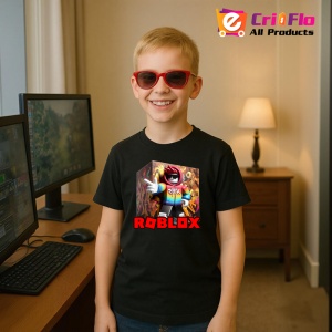 Tricou Copii Roblox Aruncatorul De Lava din bumbac 100% - Img 5