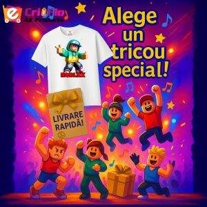 Tricou Copii Roblox Cantareata Curcubeu din bumbac 100% - Img 10