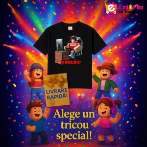 Tricou Copii Roblox Constructor Birou din bumbac 100% - Img 6