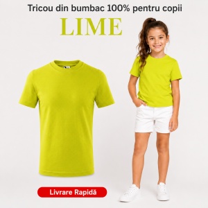 Tricou Copii Simplu din bumbac pentru Fete 135 - Img 26