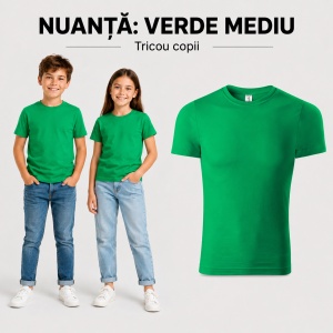 Tricou copii simplu tip tommy – 100% bumbac, unisex, confortabil pentru fete și băieți - Img 19