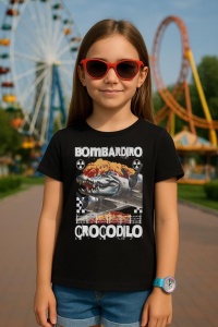 Tricou Copii Tralalelo Tra la la Bombardiro Crocodilo - Italian Brainrot Meme T-Shirt (1)
