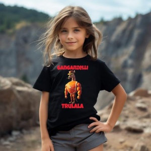 Tricou Copii Tralalelo Tra la la Ganganzelli Trulala Italian Brainrot Meme Humor T-Shirt - Img 4