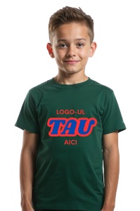 Tricou copii verde personalizat cu logo-ul companiei