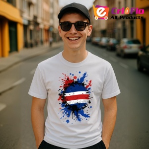 Tricou Costa Rica Steag Splash Art, Copii | Dama | Barbat - Img 6