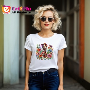 Tricou country dress floral tattooed woman, femeie cu rochie country si tatuaje florale, Copii | Dama | Barbat