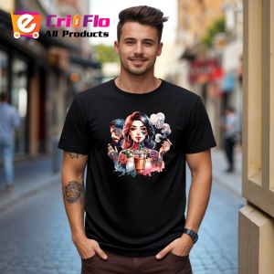 Tricou Couple with iced coffee, cuplu band cafea cu gheata, Copii | Dama | Barbat , tricou negru - Img 10