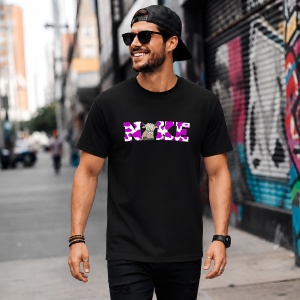 Tricou Cow Print Purple Texture Animal Pattern Urban Design, din bumbac 100%, tricou negru, Copii | Dama | Barbat - Img 5