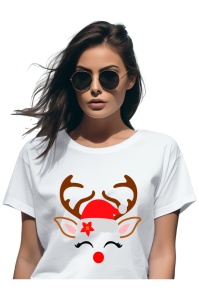 Tricou Craciun dama - Santa's reindeer