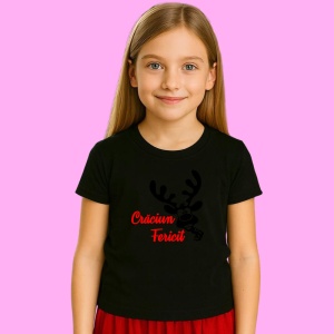 Tricou Craciun Fericit Ren 1, din bumbac 100% Copii | Dama | Barbat - Img 2