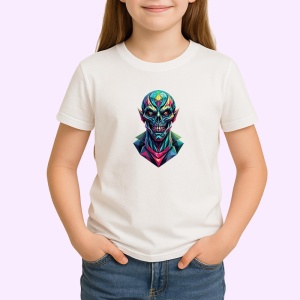 Tricou Craniu Extraterestru Cyberpunk, Copii | Dama | Barbat - Img 3