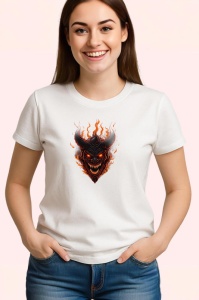 Tricou Craniu inflacarat cu coarne stil diavol Halloween Copii | Dama | Barbat