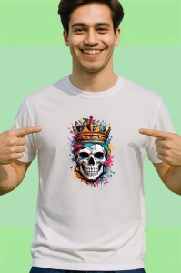 Tricou Craniu regal cu coroana si efecte graffiti Copii | Dama | Barbat - Img 2