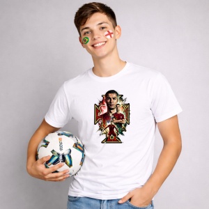 Tricou Cristiano Ronaldo Portugal World Cup Fifa 2026 V4, din bumbac 100%, tricou alb, Copii | Dama | Barbat - Img 3