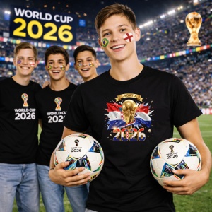 Tricou Croatia World Cup 2026 Fifa V2, din bumbac 100%, tricou negru, Copii | Dama | Barbat - Img 7
