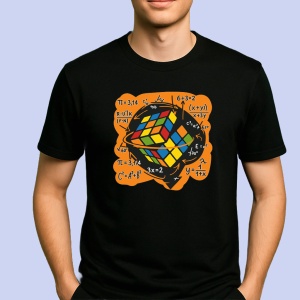 Tricou Cub Rubik si formule matematice Negru, Copii | Dama | Barbat - Img 2