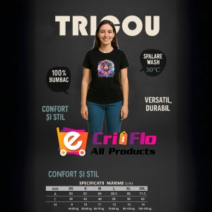 Tricou Curly blonde floral crown girl, fata blonda creata cu coronita florala, Copii | Dama | Barbat , tricou negru - Img 9
