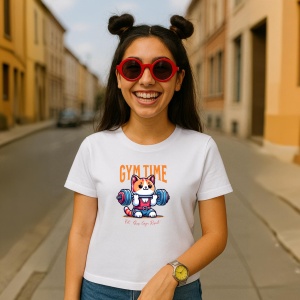 Tricou Cute Cat Gym Time Graphic - Copii | Dama | Barbat - Img 4