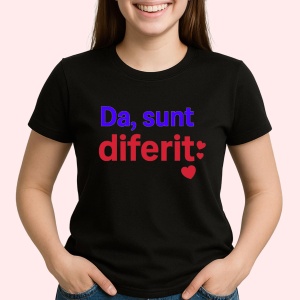 Tricou Da, Sunt diferit Negru, Copii | Dama | Barbat - Img 2