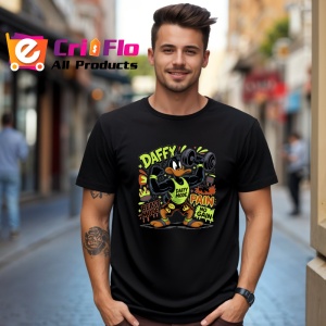 Tricou Daffy beast mode antrenament cu gantere si tricou galben Copii | Dama | Barbat, negru - Img 5