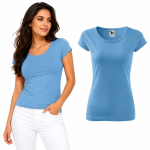 Tricou Damă 100% Bumbac Cambrat – Decolteu Rotund, Mâneci Scurte, 25 Culori | XS-2XL - Img 8