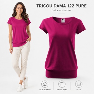 Tricou Damă 100% Bumbac cu Bandă Jos – Croială Lejeră, 22 Culori, XS-3XL - Img 26