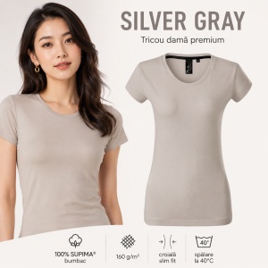 Tricou damă 100% bumbac SUPIMA® 154 Exclusive, slim fit, 160 g/m², XS–2XL, 8 culori - Img 18