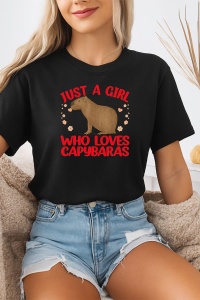 Tricou dama CapyBara - Just a girl who loves capybara - Img 1