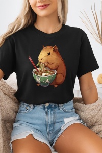 Tricou dama CapyBara - mananca ramen 2