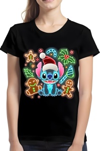 Tricou dama craciun - NEON CHRISTMAS FUNNY STITCH - tricou, dama, craciun, personaje